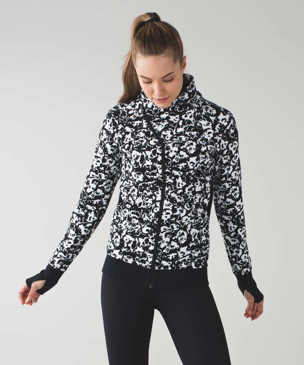 [Lululemon] Cozy Cuddle Up Fleur Sombre Floral Print Jacket Thumbholes Size 12